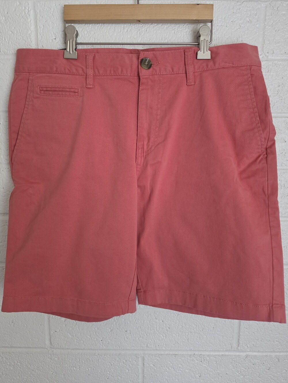 14th & Union Shorts Mens 33W Coral Slim Fit Cotton Blend Chinos